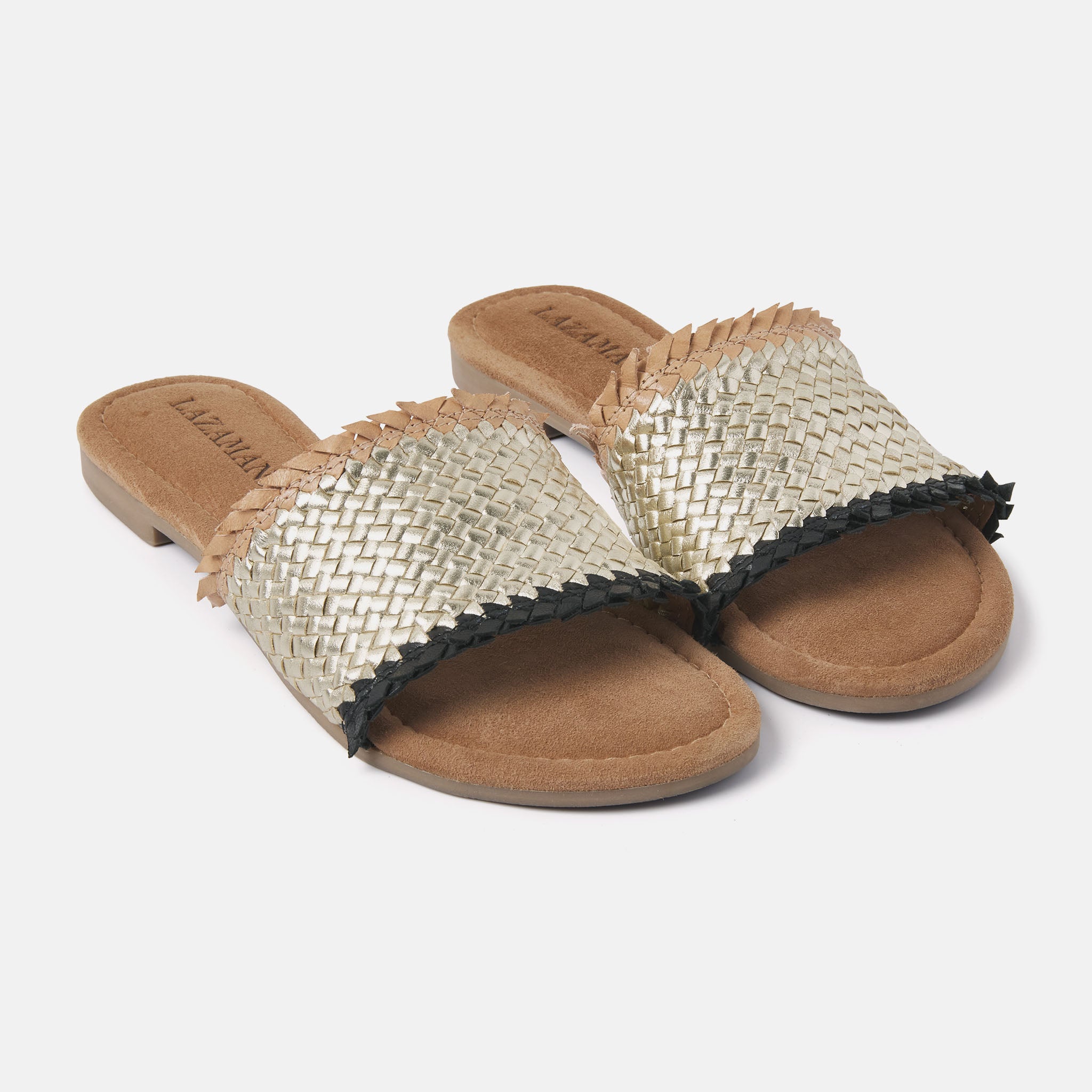 Women's Slippers Gold Black