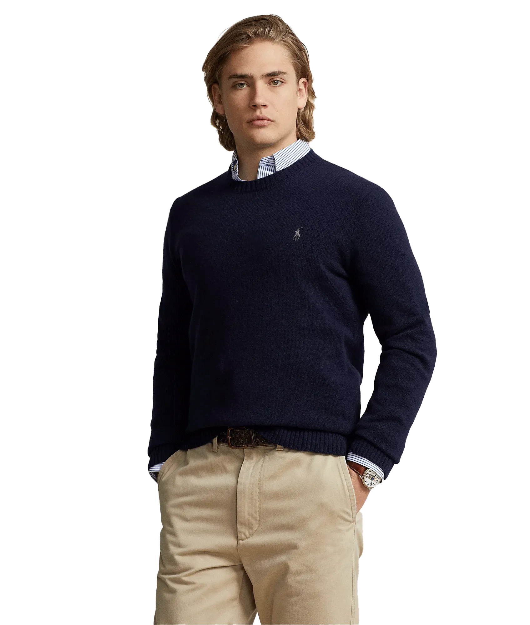 Wool Cashmere Crewneck Jumper - Navy