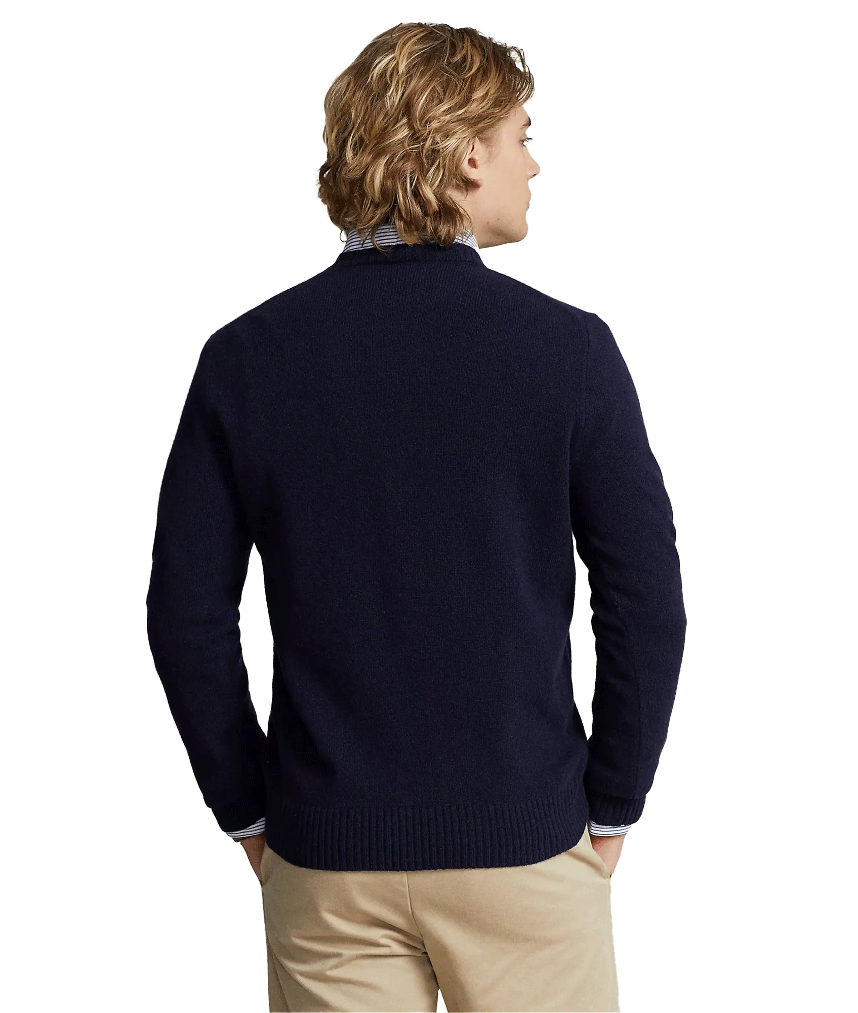 Wool Cashmere Crewneck Jumper - Navy